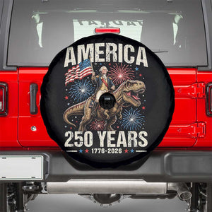 America 250 Years George Washington Riding Tyrannosaurus Rex Spare Tire Cover TS11 Black Print Your Wear