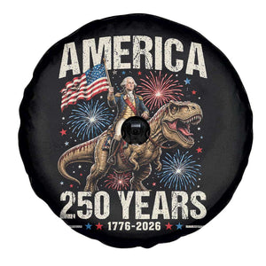 America 250 Years George Washington Riding Tyrannosaurus Rex Spare Tire Cover TS11 Print Your Wear