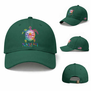 Nassau Bahamas Beach Vacation Baseball Cap Tie Dye Sea Turtle TS11 Baseball Cap Universal Fit Irish Green Print Your Wear