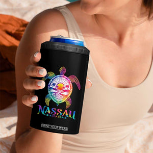 Nassau Bahamas Beach Vacation 4 in 1 Can Cooler Tumbler Tie Dye Sea Turtle TS11 Print Your Wear