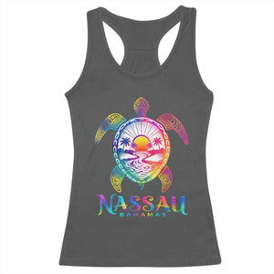 Nassau Bahamas Beach Vacation Racerback Tank Top Tie Dye Sea Turtle TS11 Dark Heather Print Your Wear
