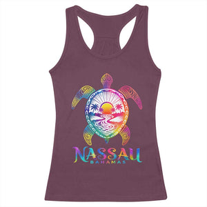 Nassau Bahamas Beach Vacation Racerback Tank Top Tie Dye Sea Turtle TS11 Maroon Print Your Wear