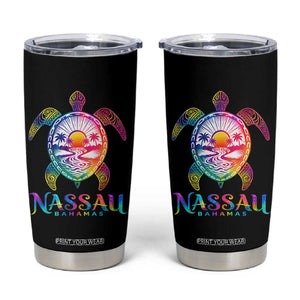 Nassau Bahamas Beach Vacation Tumbler Cup Tie Dye Sea Turtle TS11 Black Print Your Wear