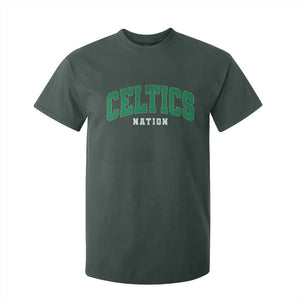 Celtic Nation T Shirt For Kid Sports Varsity Aesthetic Letters Cap TS11 Dark Forest Green Print Your Wear