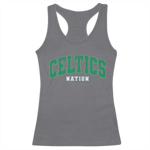 Celtic Nation Racerback Tank Top Sports Varsity Aesthetic Letters Cap TS11 Charcoal Print Your Wear