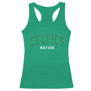Celtic Nation Racerback Tank Top Sports Varsity Aesthetic Letters Cap TS11 Irish Green Print Your Wear