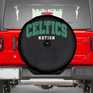 Celtic Nation Spare Tire Cover Sports Varsity Aesthetic Letters Cap TS11 Black Print Your Wear