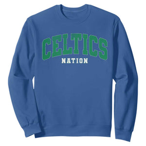 Celtic Nation Sweatshirt Sports Varsity Aesthetic Letters Cap TS11 Royal Blue Print Your Wear