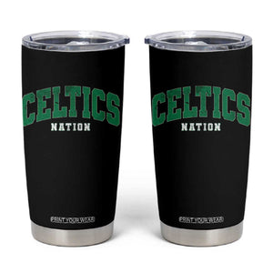 Celtic Nation Tumbler Cup Sports Varsity Aesthetic Letters Cap TS11 Black Print Your Wear