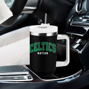 Celtic Nation Tumbler With Handle Sports Varsity Aesthetic Letters Cap TS11 Print Your Wear