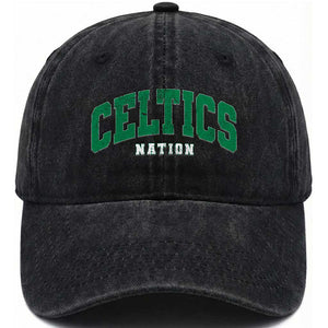 Celtic Nation Washed Cotton Baseball Cap Sports Varsity Aesthetic Letters Cap TS11 Print Your Wear