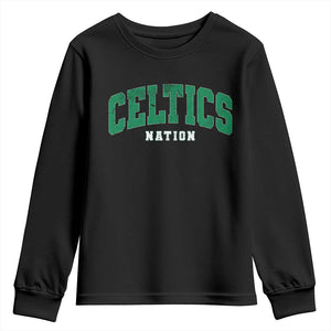 Celtic Nation Youth Sweatshirt Sports Varsity Aesthetic Letters Cap TS11 Black Print Your Wear