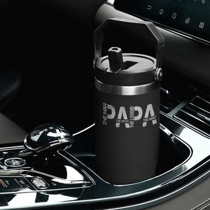 Papa The Man The Myth The Legend The Hero Flip Straw Tumbler Fathers Day Gift TS11 Print Your Wear