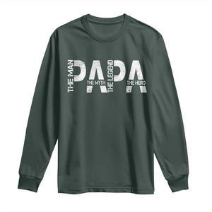 Papa The Man The Myth The Legend The Hero Long Sleeve Shirt Fathers Day Gift