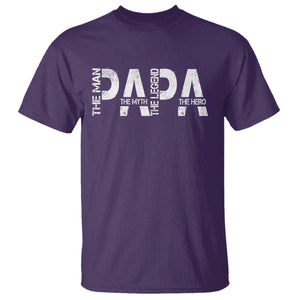 Papa The Man The Myth The Legend The Hero T Shirt Fathers Day Gift TS11 Purple Print Your Wear