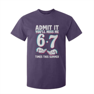 Admit It You'll Miss Me 67 Times This Summer T Shirt For Kid Funny Last Day of School Six Seven Meme TS11 Purple Print Your Wear