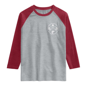Fishing Dad Raglan Shirt Fisherman Fish Lover Father's Day Gift TS11 Heather Gray Heather Red Print Your Wear