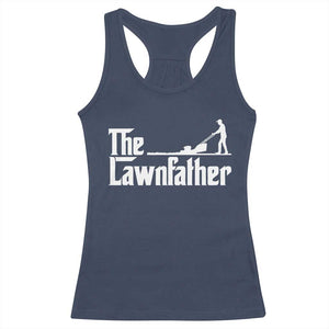 The Lawnfather Racerback Tank Top Lawn Mowing Dad Gardening Fathers Day