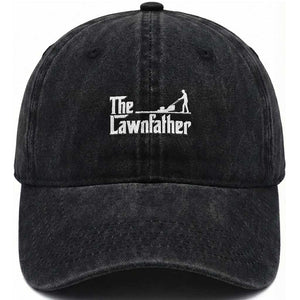 The Lawnfather Washed Cotton Baseball Cap Lawn Mowing Dad Gardening Fathers Day