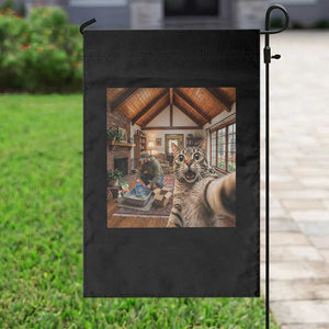 Cat Selfie with Man Funny Cat Dad Garden Flag TS11 Print Your Wear