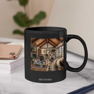 Cat Selfie with Man Funny Cat Dad Coffee Mug TS11 Print Your Wear
