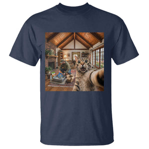 Cat Selfie with Man Funny Cat Dad T Shirt TS11 Navy Print Your Wear