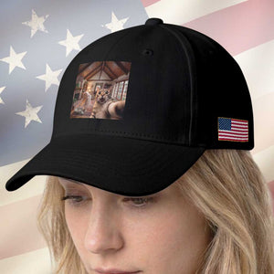 Cat Selfie with Woman Funny Cat Mom Baseball Cap TS11 Print Your Wear