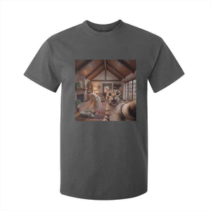 Cat Selfie with Woman Funny Cat Mom T Shirt For Kid TS11 Dark Heather Print Your Wear