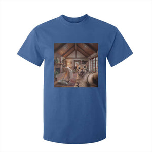 Cat Selfie with Woman Funny Cat Mom T Shirt For Kid TS11 Royal Blue Print Your Wear