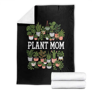 Plant Mom Throw Blanket Funny Plant Lady Mama Floral Garden TS11 Black Print Your Wear