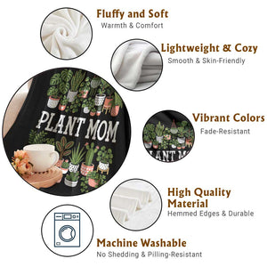 Plant Mom Throw Blanket Funny Plant Lady Mama Floral Garden TS11 Print Your Wear