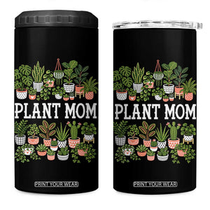 Plant Mom 4 in 1 Can Cooler Tumbler Funny Plant Lady Mama Floral Garden TS11 One Size: 16 oz Black Print Your Wear