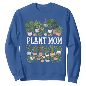 Plant Mom Sweatshirt Funny Plant Lady Mama Floral Garden TS11 Royal Blue Print Your Wear