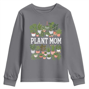 Plant Mom Youth Sweatshirt Funny Plant Lady Mama Floral Garden TS11 Charcoal Print Your Wear