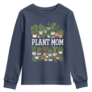 Plant Mom Youth Sweatshirt Funny Plant Lady Mama Floral Garden TS11 Navy Print Your Wear