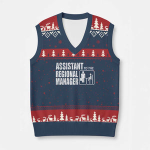 Assistant To The Regional Manager V-Neck Knit Sweater Vest Funny Dad Baby Matching TS11 Navy Red Print Your Wear