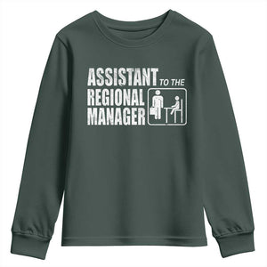 Assistant To The Regional Manager Youth Sweatshirt Funny Dad Baby Matching TS11 Dark Forest Green Print Your Wear