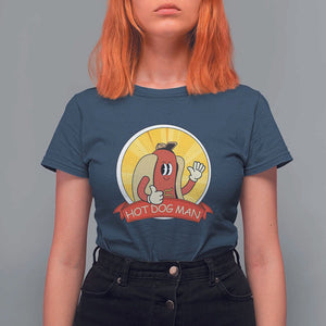 Hot Dog Man T Shirt For Women Vintage Comic Retro TS11 Navy Print Your Wear