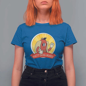 Hot Dog Man T Shirt For Women Vintage Comic Retro TS11 Royal Blue Print Your Wear