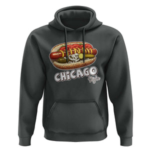 HotDog Lover Hoodie Chicago Style Hot Dog Vintage Summer Souvenir Travel TS11 Dark Heather Print Your Wear