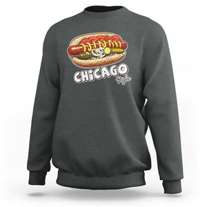 HotDog Lover Sweatshirt Chicago Style Hot Dog Vintage Summer Souvenir Travel TS11 Dark Heather Print Your Wear