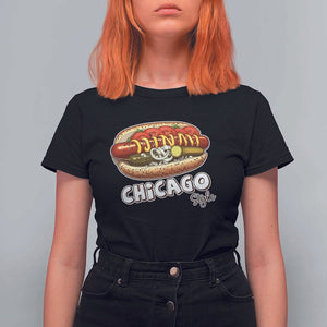 HotDog Lover T Shirt For Women Chicago Style Hot Dog Vintage Summer Souvenir Travel TS11 Black Print Your Wear