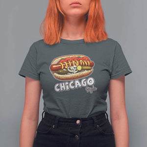 HotDog Lover T Shirt For Women Chicago Style Hot Dog Vintage Summer Souvenir Travel TS11 Dark Heather Print Your Wear