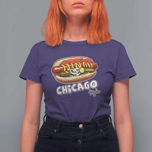 HotDog Lover T Shirt For Women Chicago Style Hot Dog Vintage Summer Souvenir Travel TS11 Purple Print Your Wear
