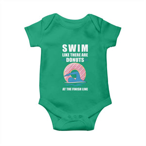 Swimming Lover Baby Onesie Swim Like There Are Donuts At The Finish Line TS11 Irish Green Print Your Wear