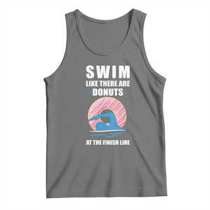 Swimming Lover Tank Top Swim Like There Are Donuts At The Finish Line TS11 Black Heather Print Your Wear