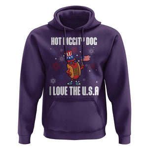 Funny Fourth Of July Hoodie Hot Diggity Dog I Love USA TS11 Purple Print Your Wear