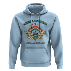 Cicada Invasion Reunion Tour Summer 2024 Hoodie Vintage Broods XIX & XIII Boho Style TS11 Light Blue Print Your Wear