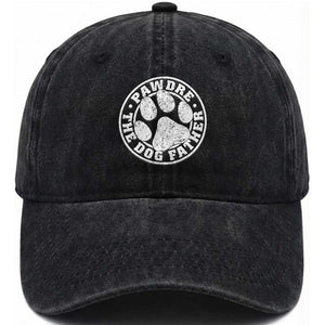 Funny Pawdre The Dog Father Washed Cotton Baseball Cap Fur Dad Fathers Day Distressed Paw Prints TS11 Print Your Wear