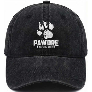 Funny Pawdre I Spoil Dogs Washed Cotton Baseball Cap Fur Dad Fathers Day Vintage Paw Prints TS11 Print Your Wear